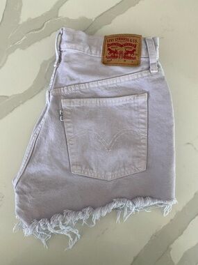 Levi's Pale Lavender Denim Cutoff Shorts